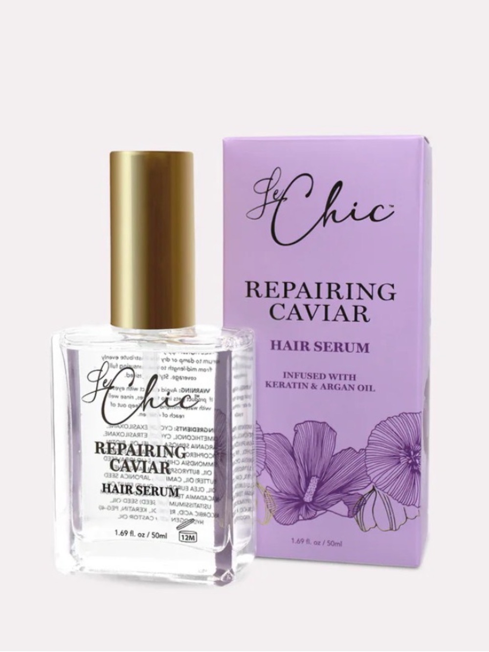 Le Chic Repairing Caviar Hair Serum - Clear Bottle with Gold Cap New in Box